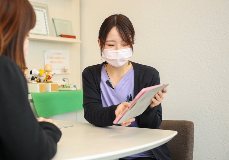 初診の際に管理栄養士がカウンセリング